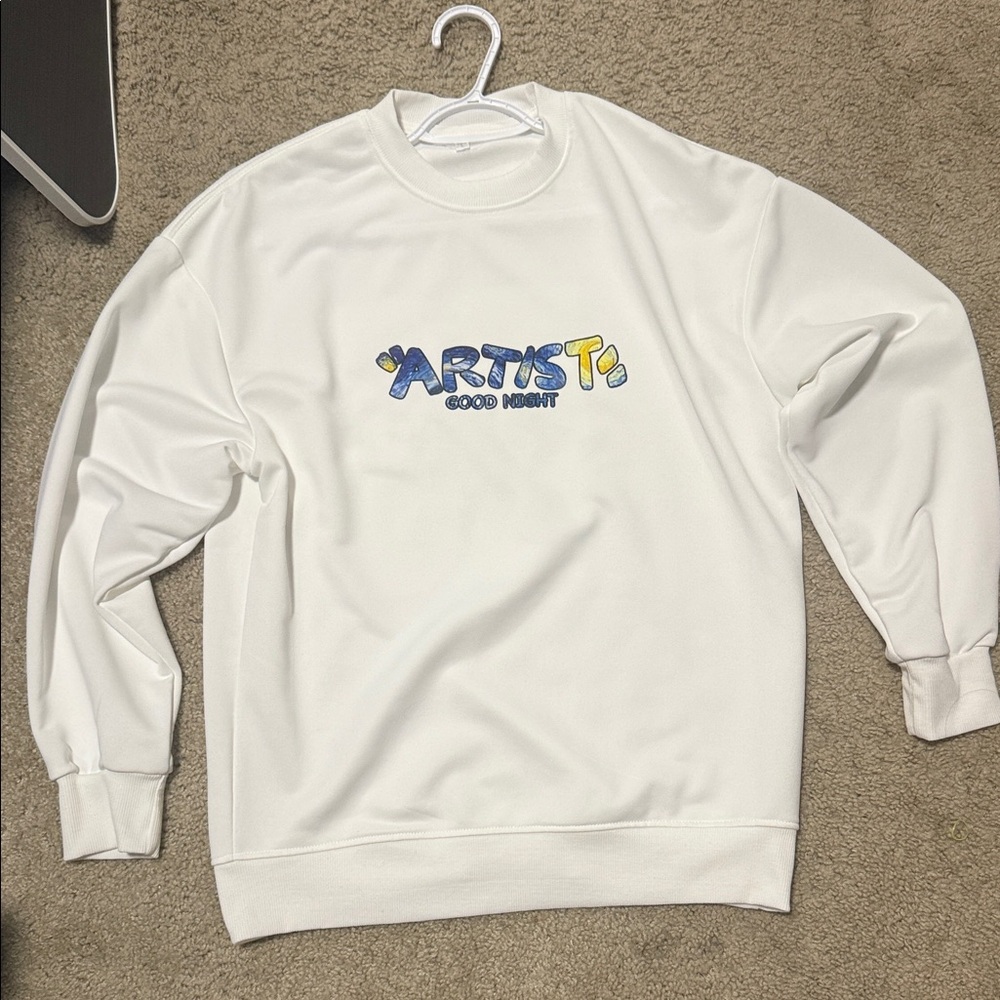 White Artist Graphic Men's Sweater